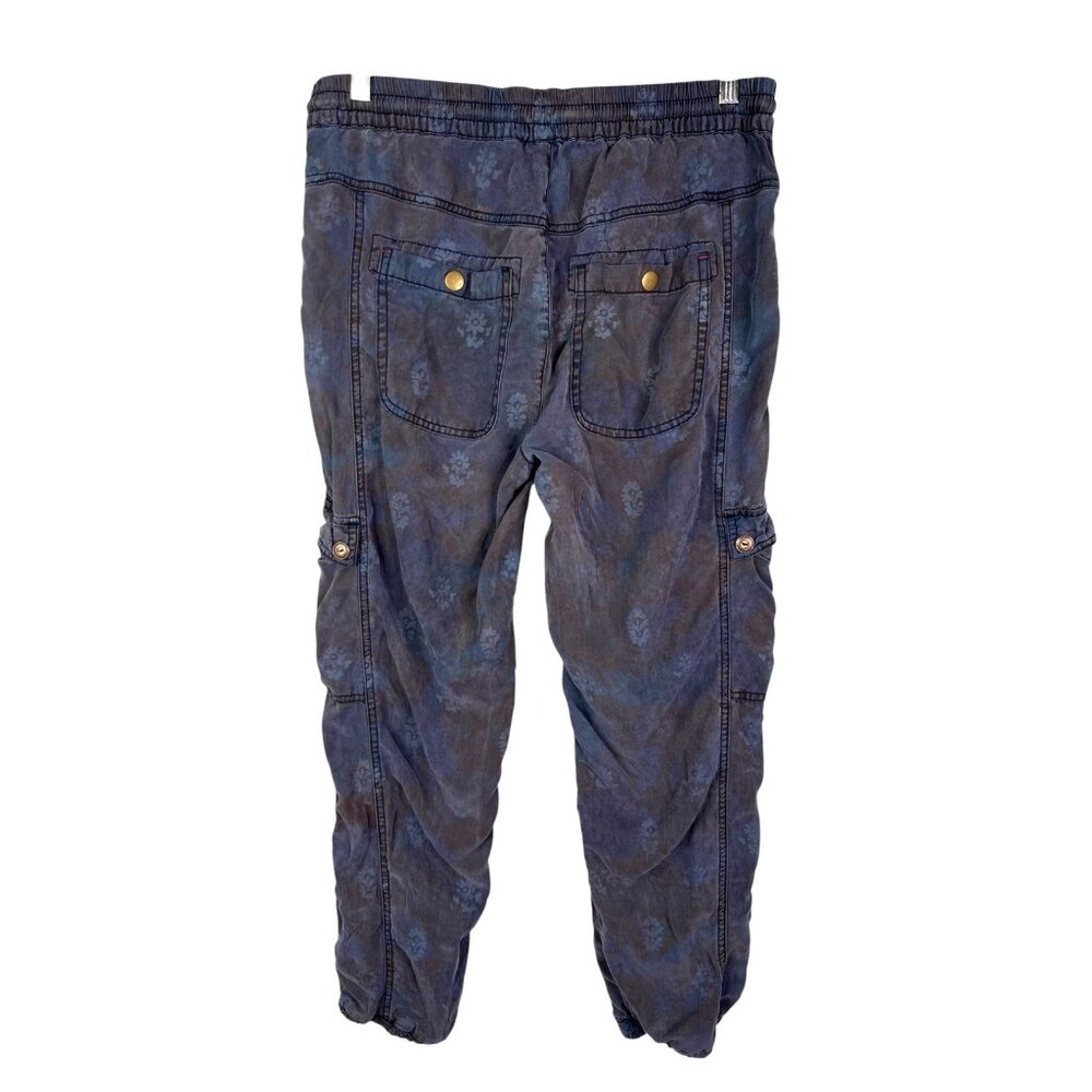 BY ANTHROPOLOGIE Women's Navy Sublte Floral Elastic Waist Joggers Small - Picture 6 of 6